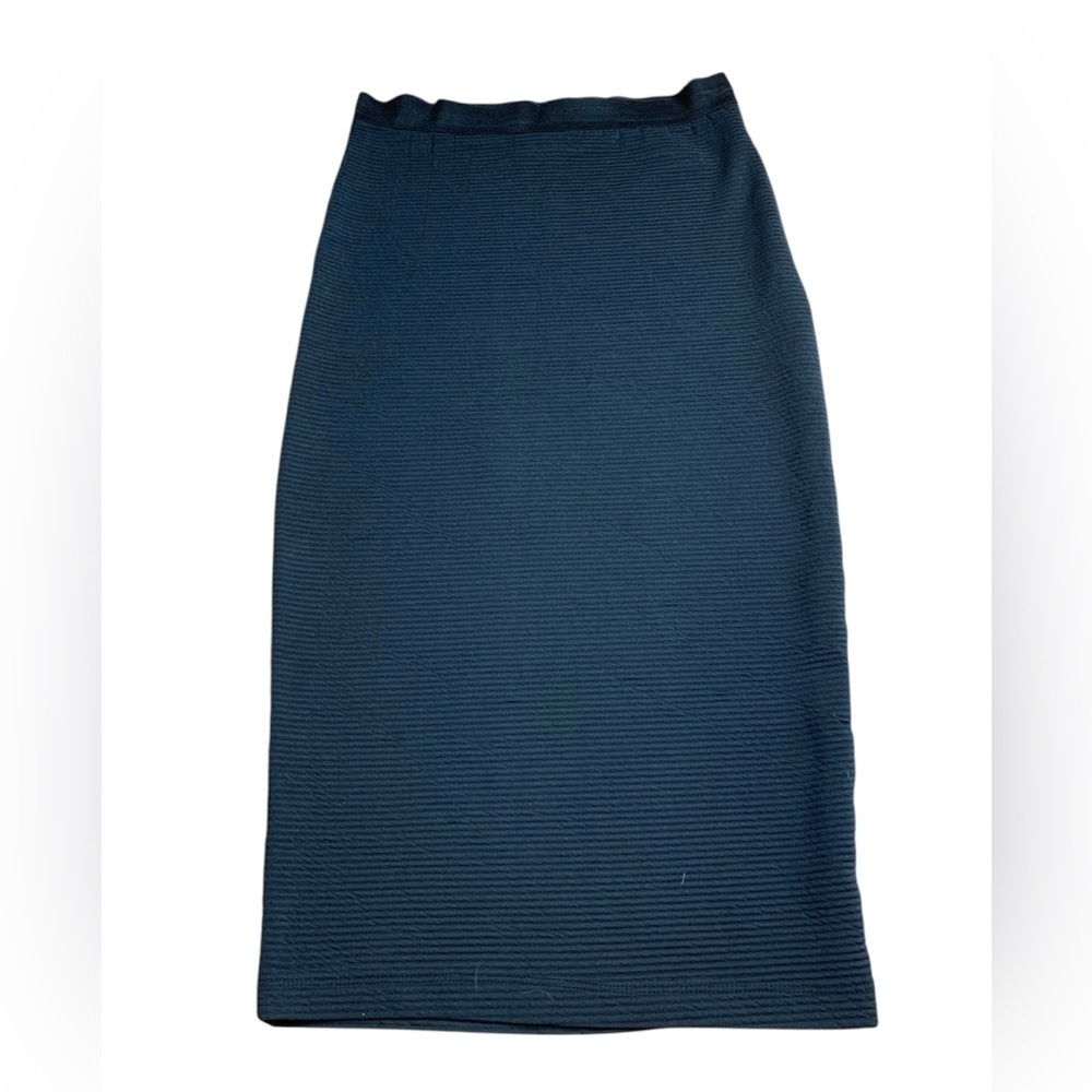 Seductions Black Textured Ribbed Pencil Skirt - Size Small